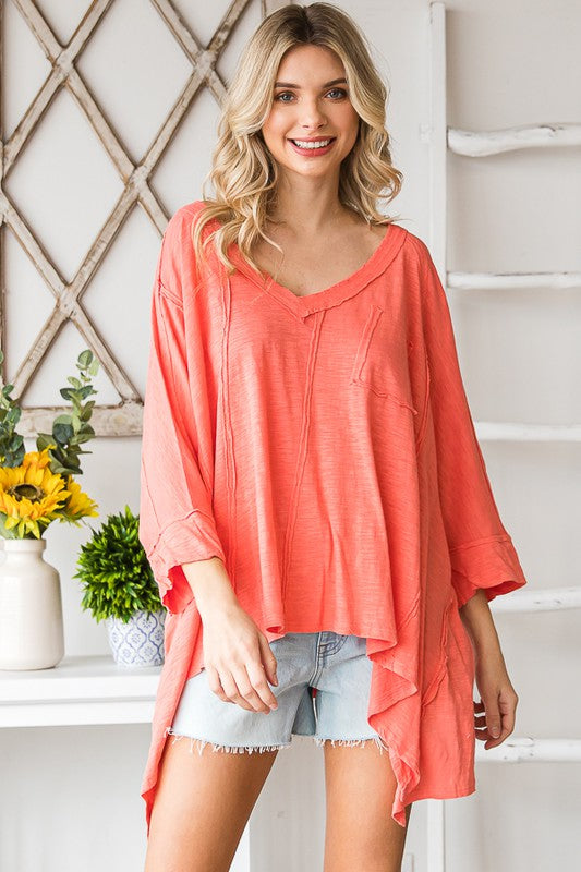 The Arabella Oversized V-Neck Tunic Top