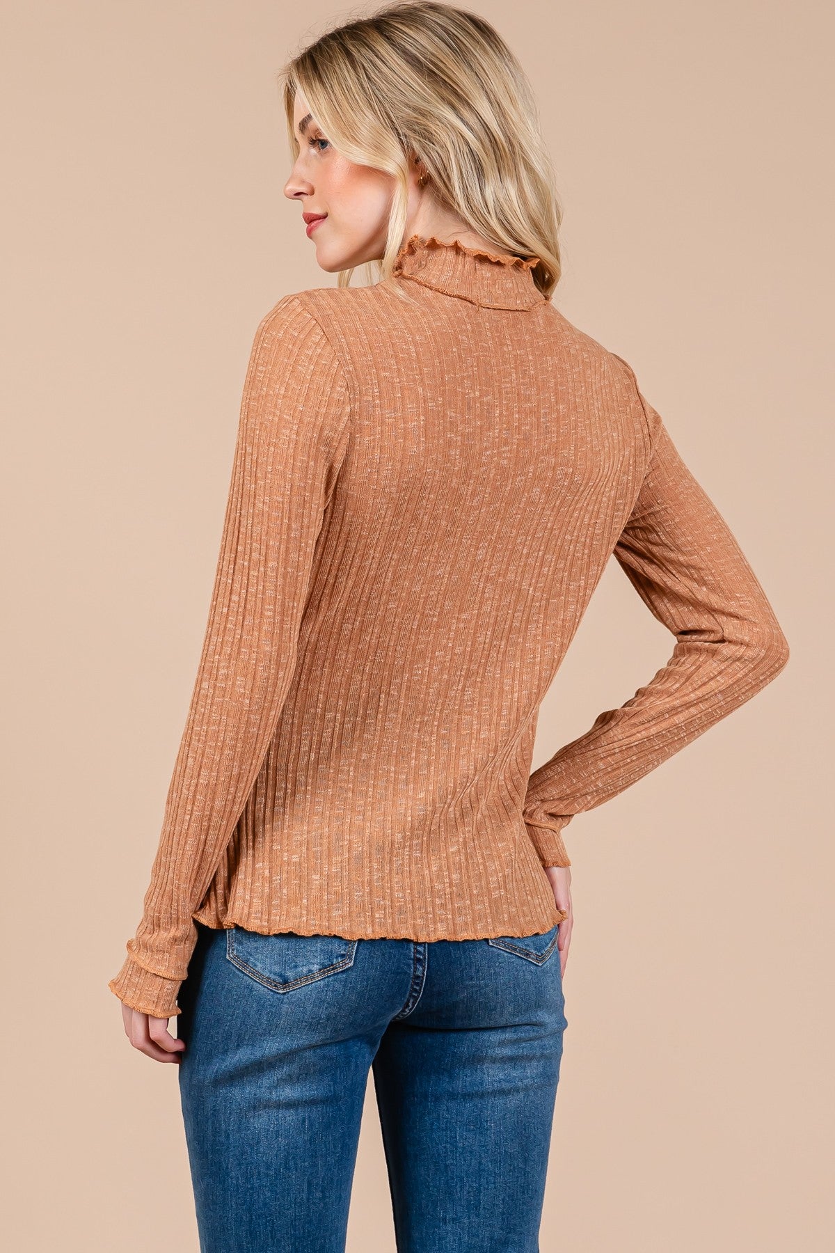 Jo Kat Long Sleeve Mock Neck Top