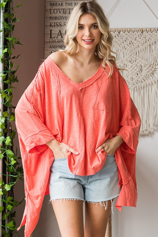 The Arabella Oversized V-Neck Tunic Top