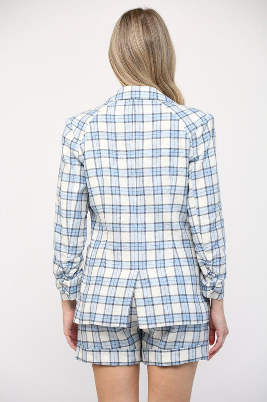 The Club Kat Plaid Linen Blazer