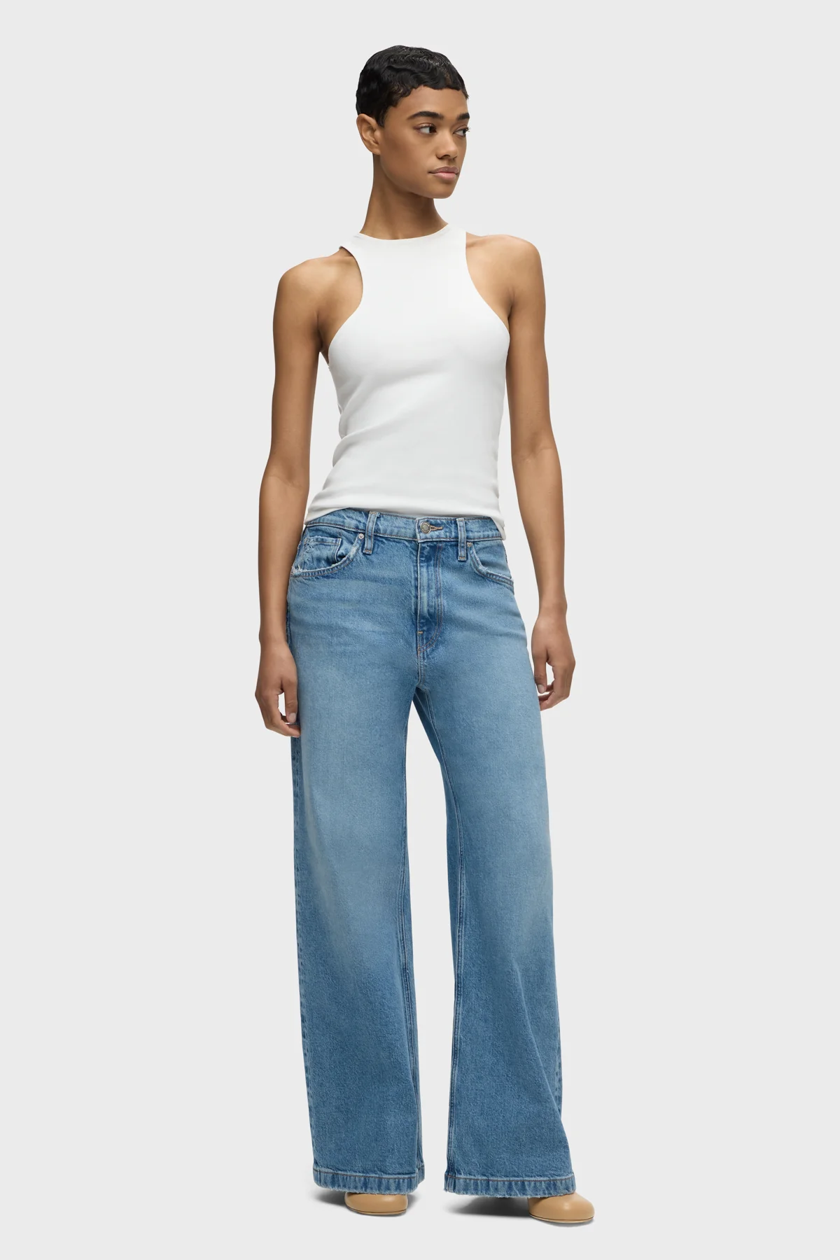 Jodie Loose Fit Wide Leg Jean in Goddess