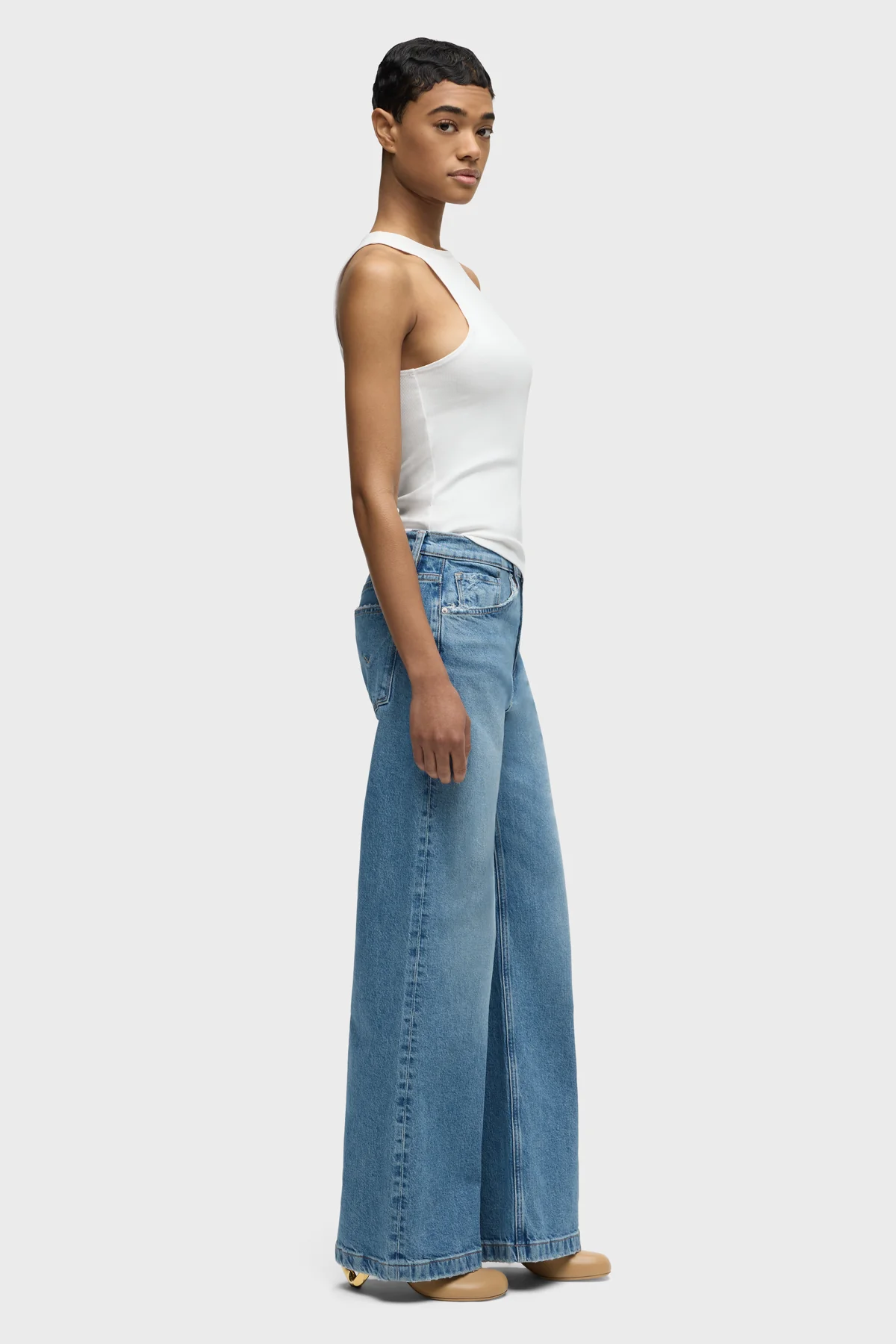 Jodie Loose Fit Wide Leg Jean in Goddess