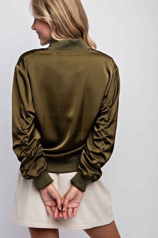 The Garrett Kat Satin Bomber