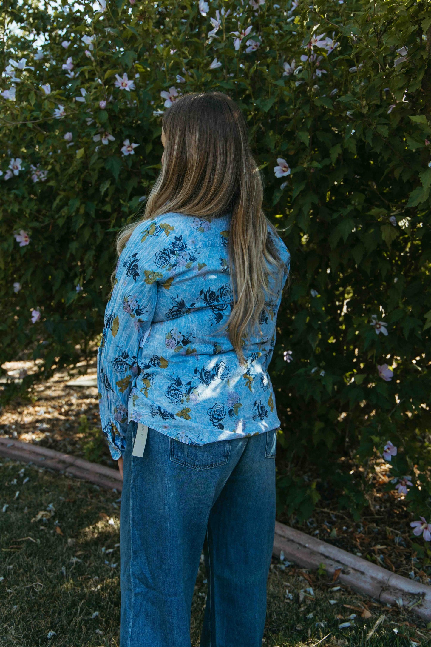 Stormy Kat Blue Embroidered Button Up