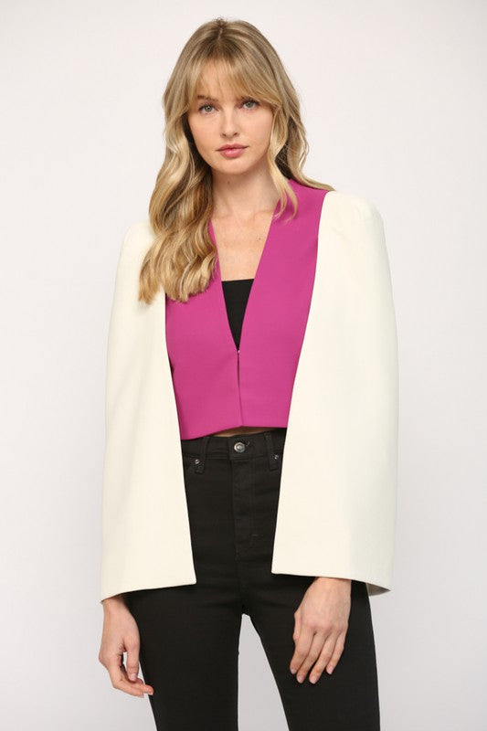 The Lex Kat Cloak Sleeve Crop Blazer