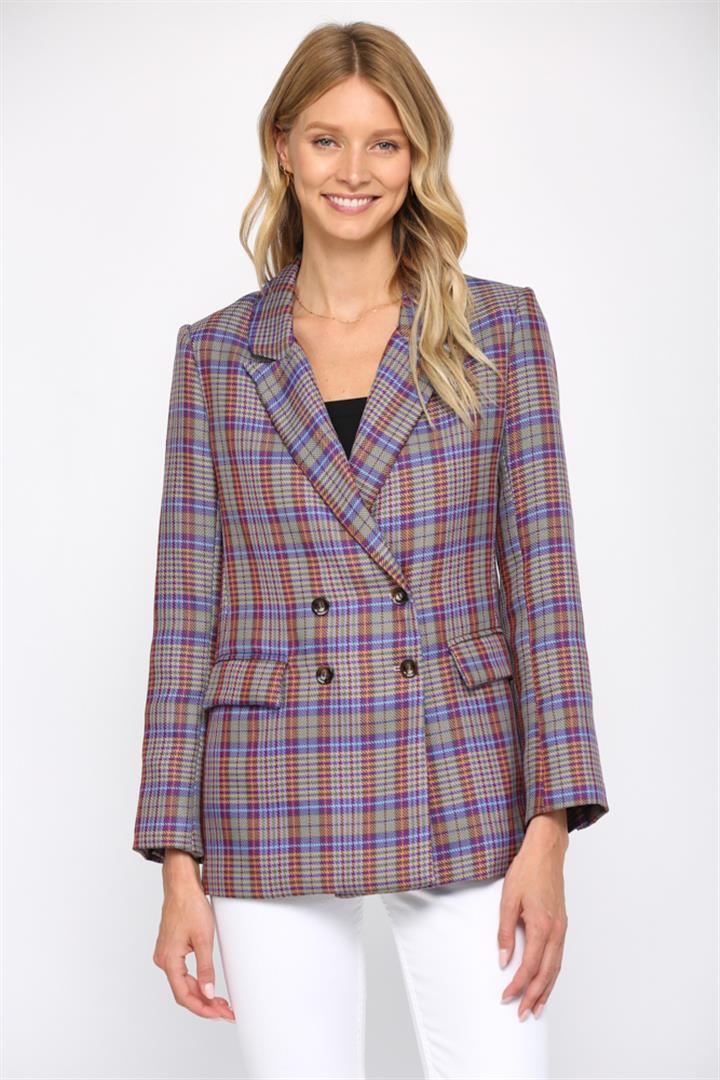 The Syracuse Kat Checker Print Blazer