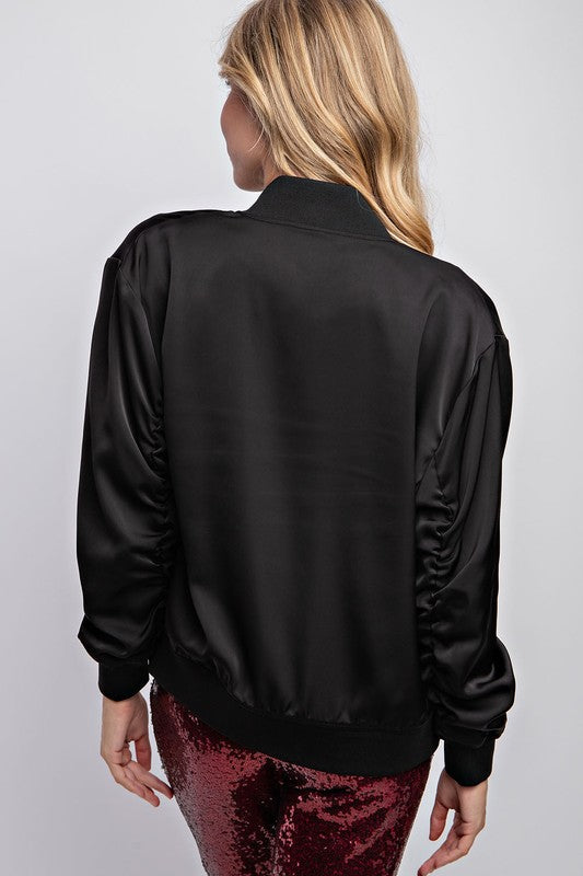 The Garrett Kat Satin Bomber