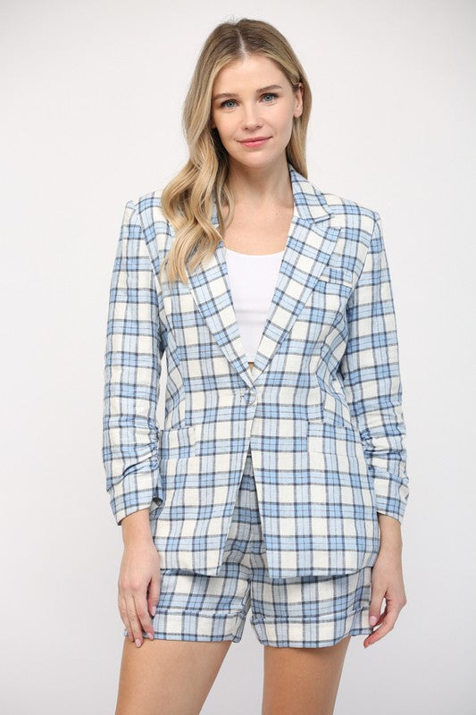 The Club Kat Plaid Linen Blazer