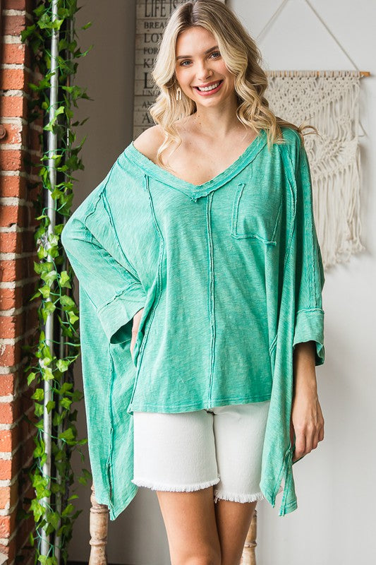 The Arabella Oversized V-Neck Tunic Top