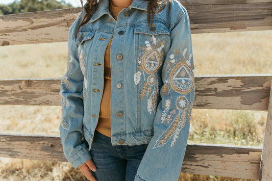 Dreamer Kat Embroidered Denim Jacket