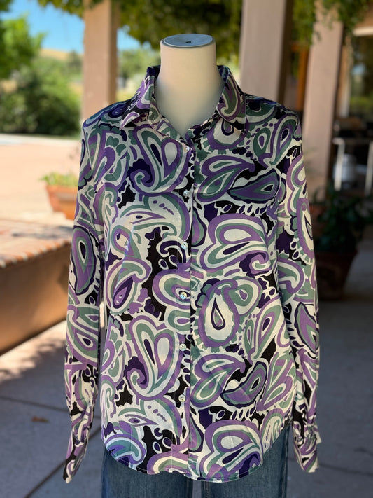 Purple Paisley Show Shirt