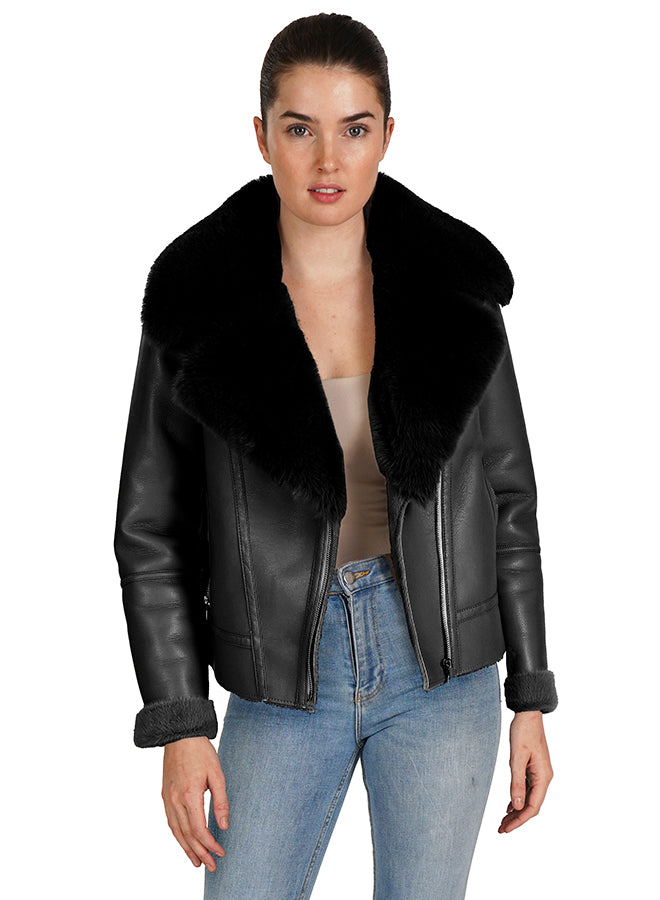 The Alana Kat Fur Aviator Jacket