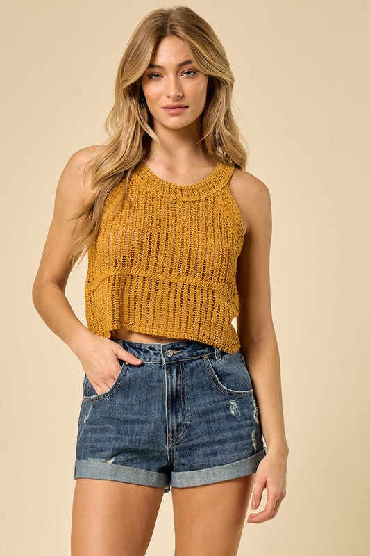 The Preston Crop Crochet Top