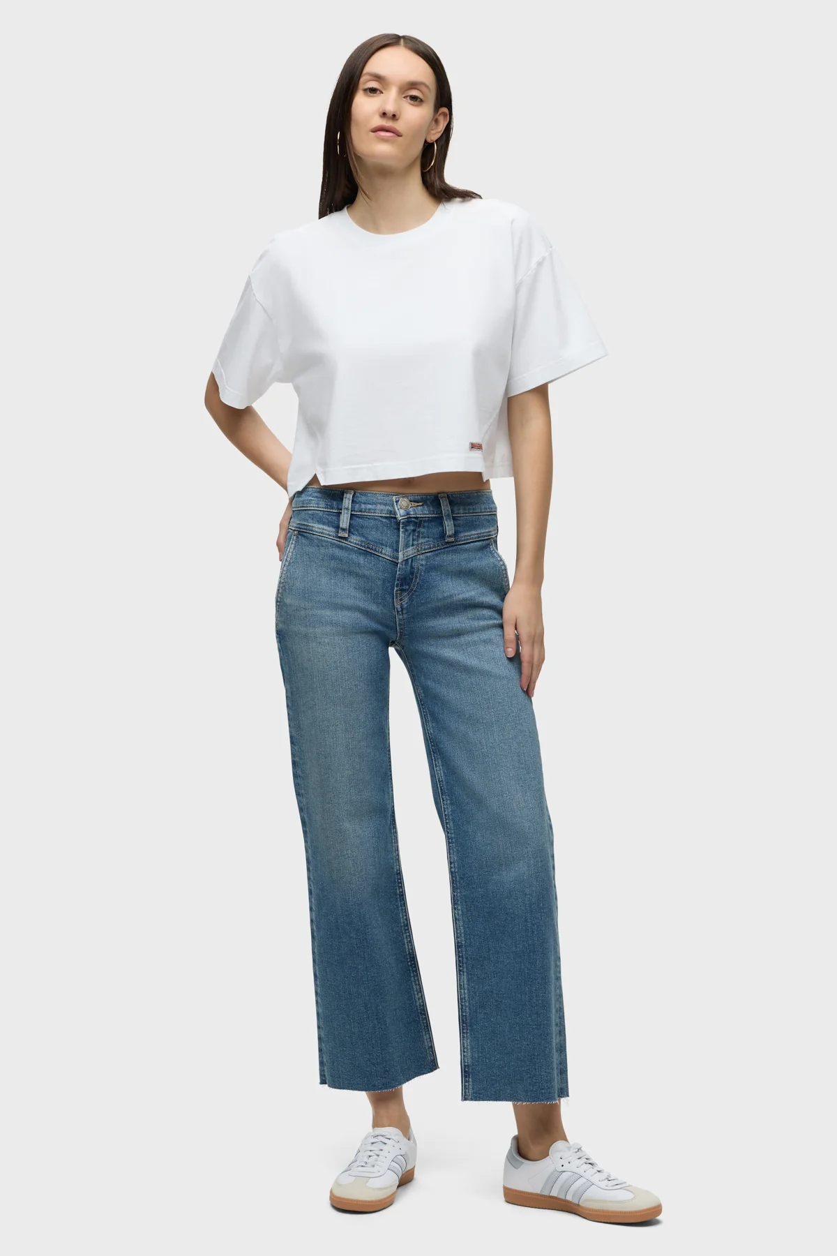 Rosie High-Rise Wide Leg Ankle Jean in Barcelona