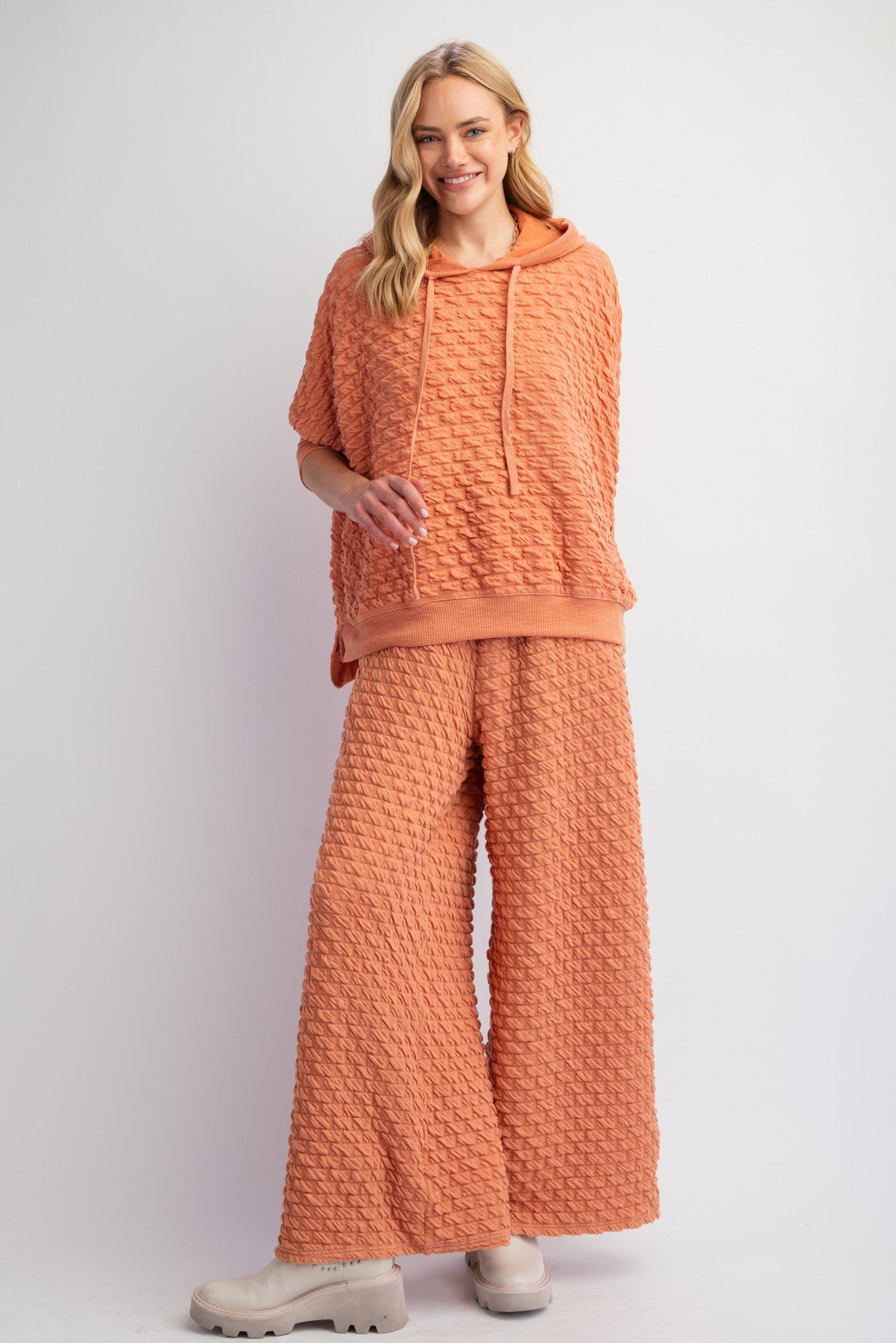 Puff Textured Hacci Knit Pullover