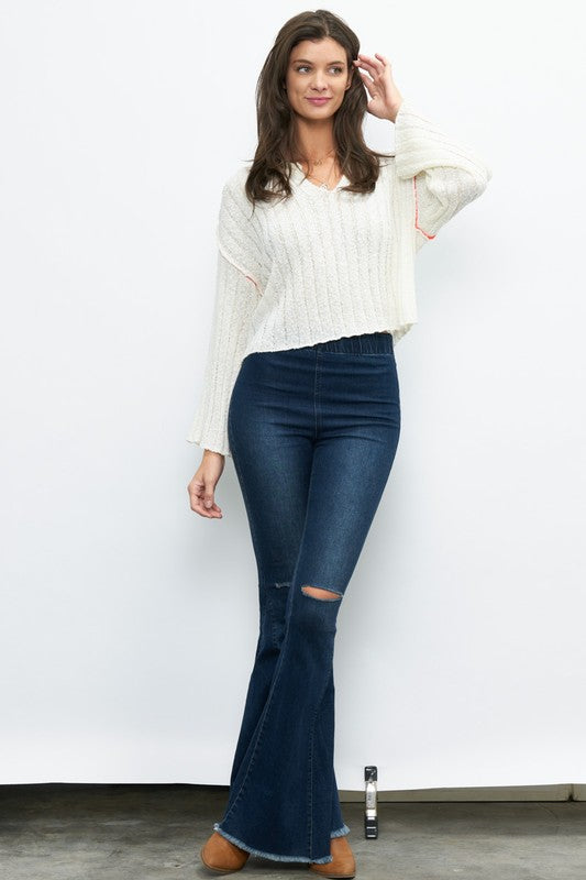 The Everhart Box Fit Ribbed Spring Sweater